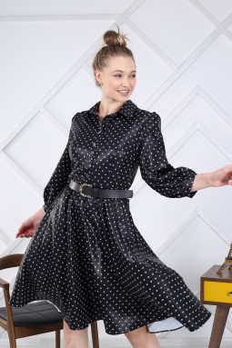 White Polka Dot Leather Dress