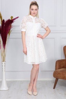 White Color Lace Dress