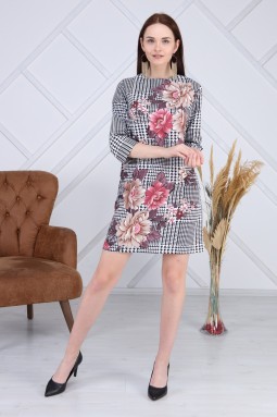 Floral patterned crowbar dress