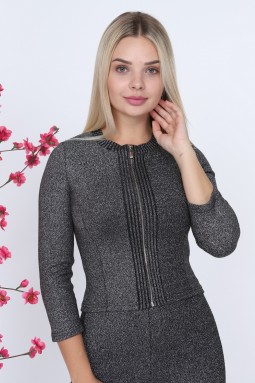 Zippered Black Knitwear Set