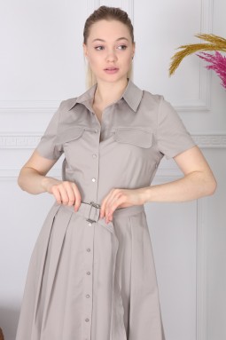 Gray Basic Collar Dress