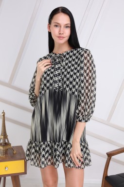Khaki Crowbar Collar Tie Dress