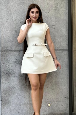 Cap Sleeve Mini White Dress