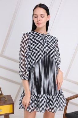Black Crowbar Collar Tie Dress