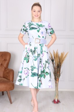 Lilac Floral Pattern Dress