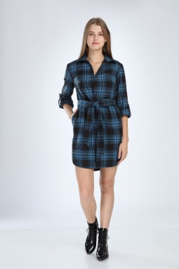 Blue Plaid Dress