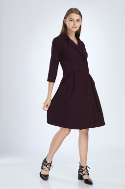 Purple Pleated Dress