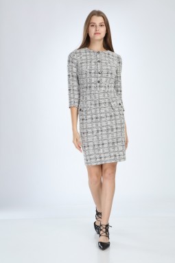 Knitted Fabric White Dress