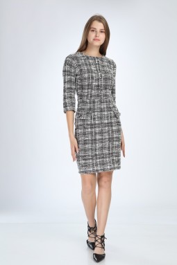 Knitted Fabric Black Dress