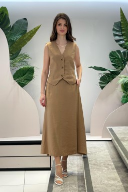 Vest and Skirt Mink Suit