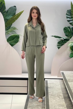 Khaki Suit with Pockets