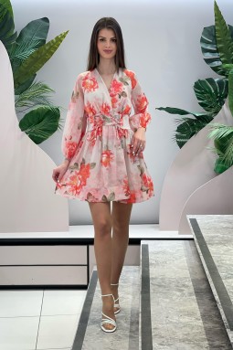 Red Floral Patterned Dress