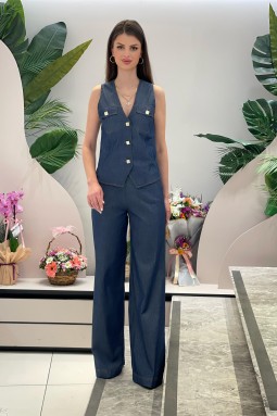 Denim Vest Suit