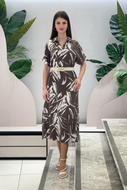 Double Slit Brown Dress