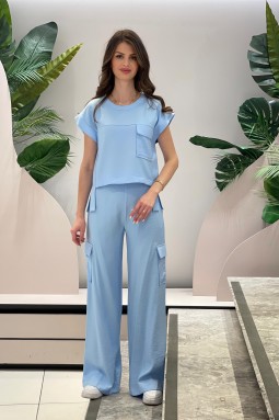 Blue Cargo Pocket Suit