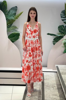 Organza Red Dress with Straps
