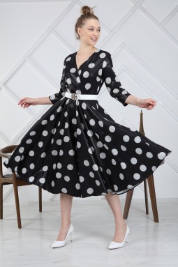 Polka Dot Black Dress