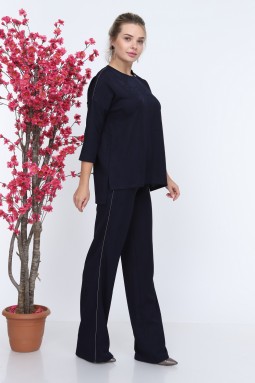 Stone Detailed Dark Blue Color Suit