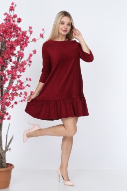 Burgundy Ruffle Dress