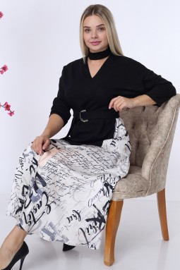 Text Detailed White Dress
