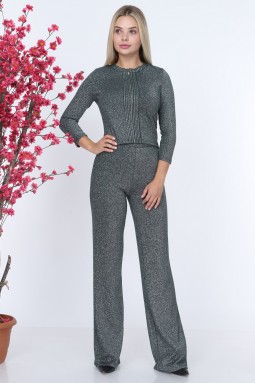 Zippered Emerald Knitwear Set