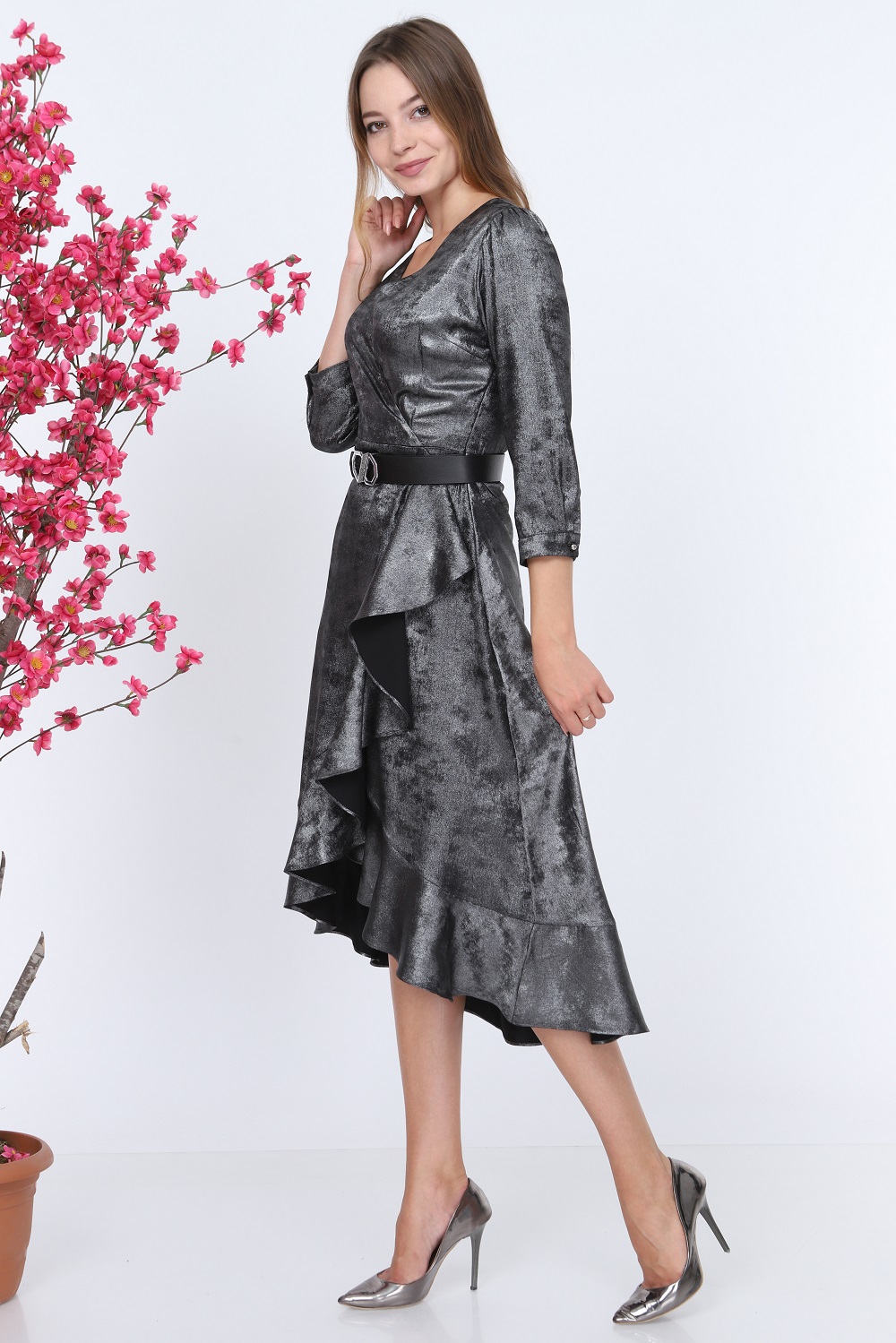 Shiny Fabric Silver Dress