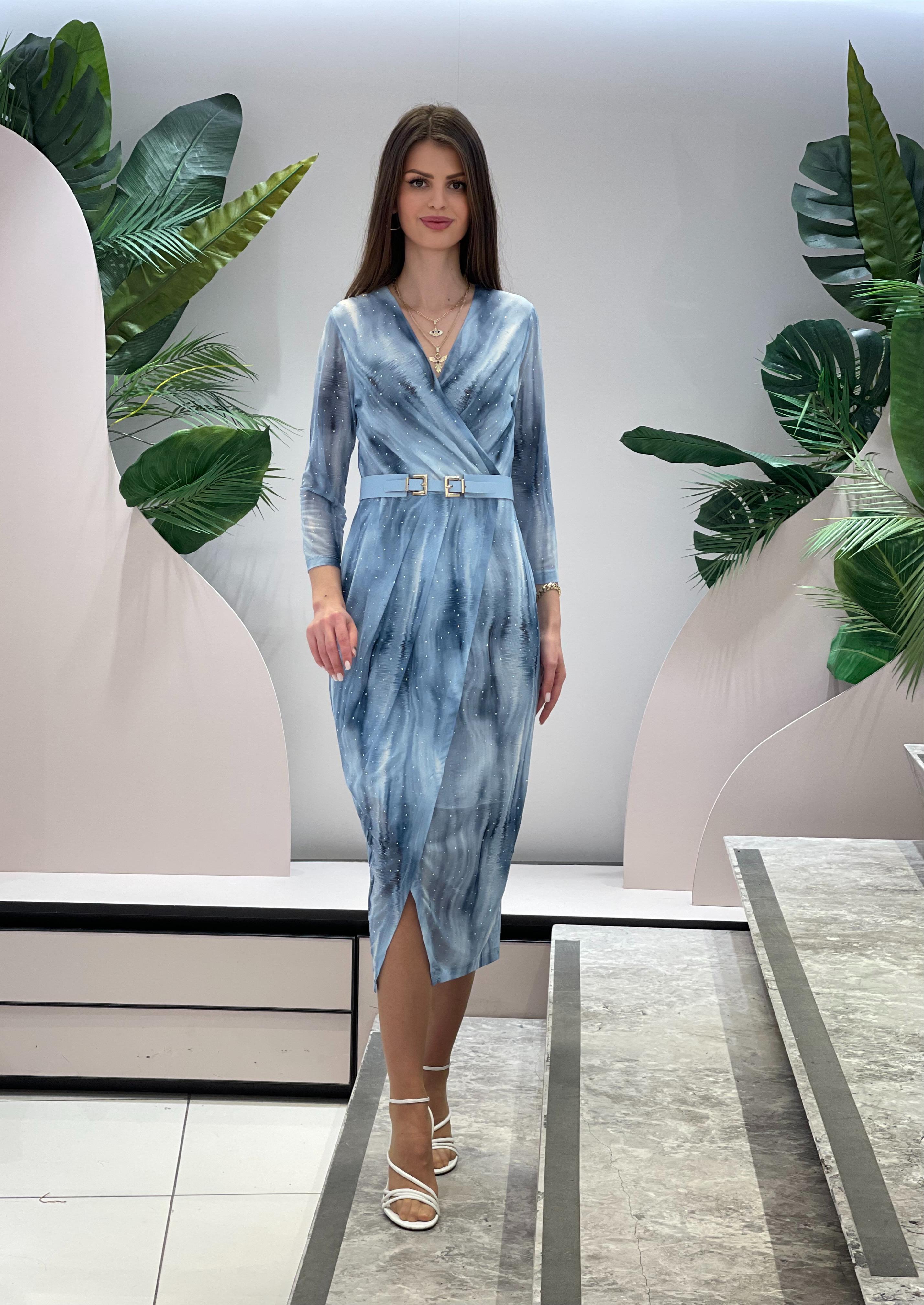 Stony Blue Double Breasted Dress